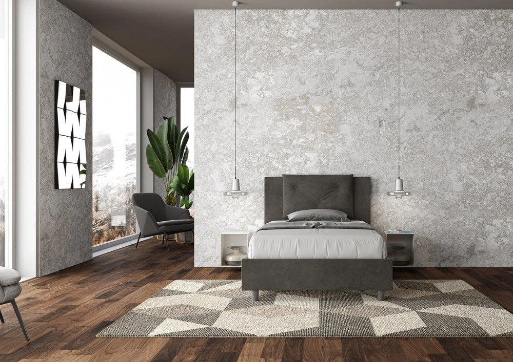 Letto Singolo 80x200 cm con Rete Appia Grigio