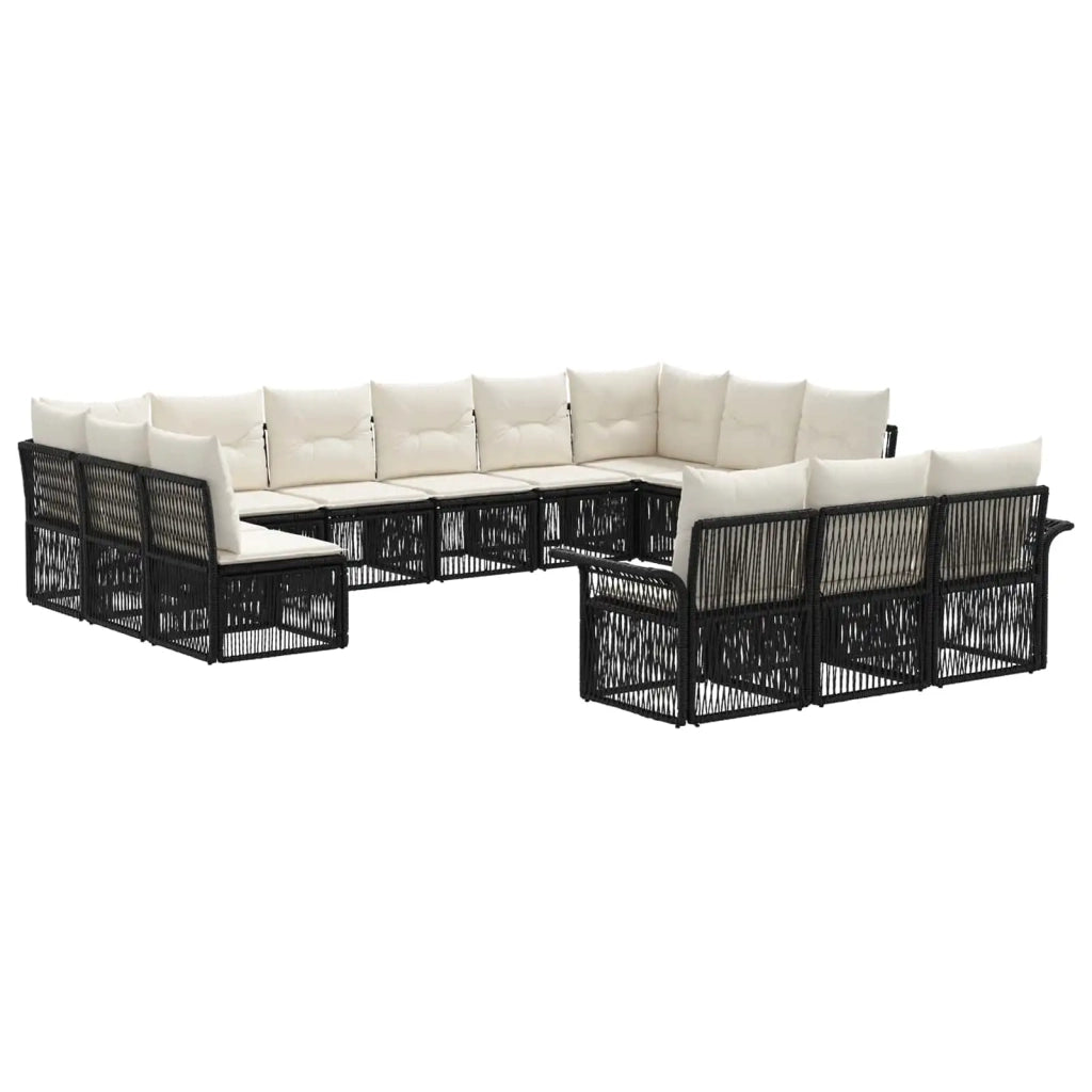 Set Divano da Giardino 13 pz Nero polyrattan 3434980
