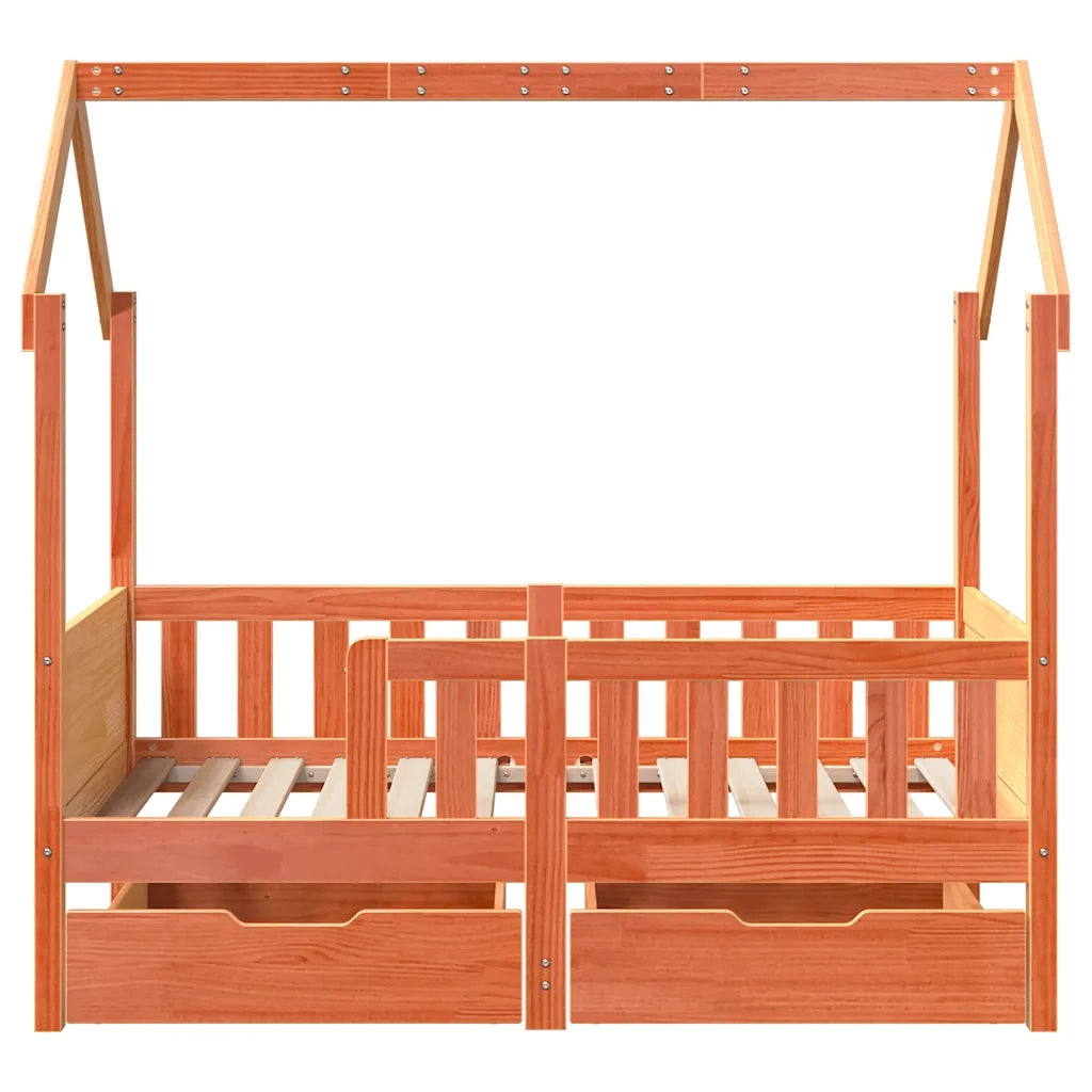 Giroletto per Bambini con Cassetti 80x170cm Legno Massello Pino 3302043