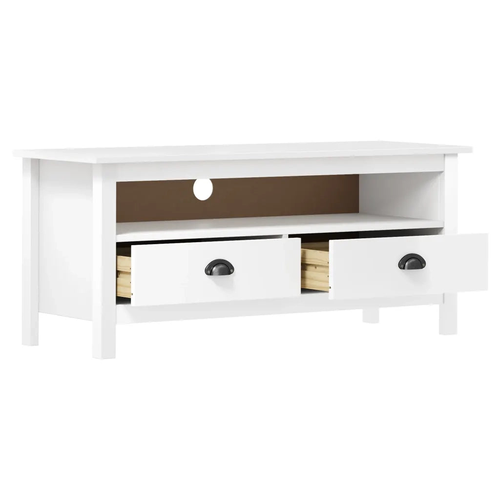 Mobile TV | Armadietto TV | Mobile Porta TV Hill Bianco 110x40x47 cm in Legno di Pino