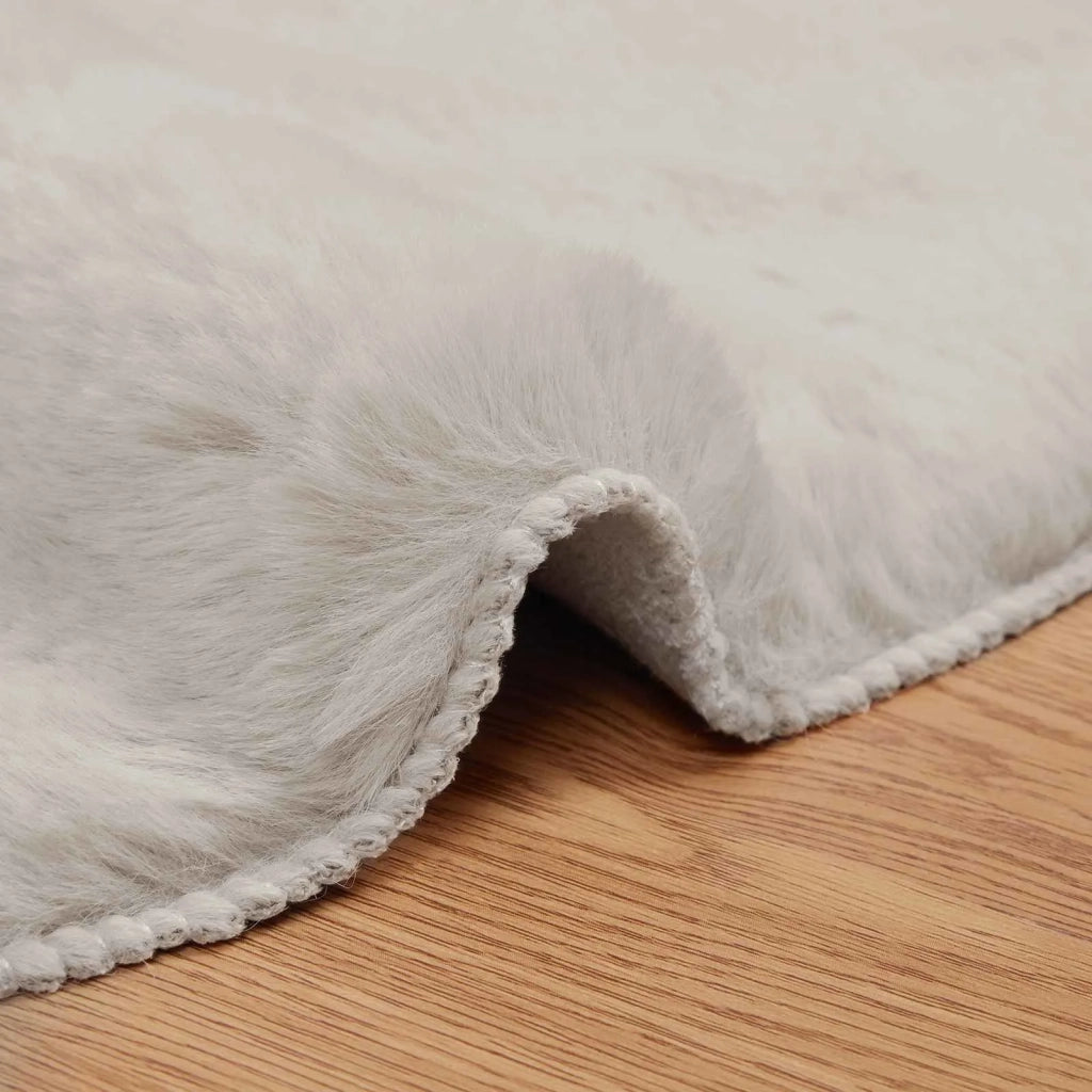 Tappeto del soggiorno | Tappeto antiscivolo in sintetica di coniglio OLITE Beige