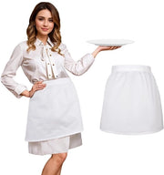 Camicia corta bianca - Gonna cotonica da servire - Adatta per Natale e party del tè