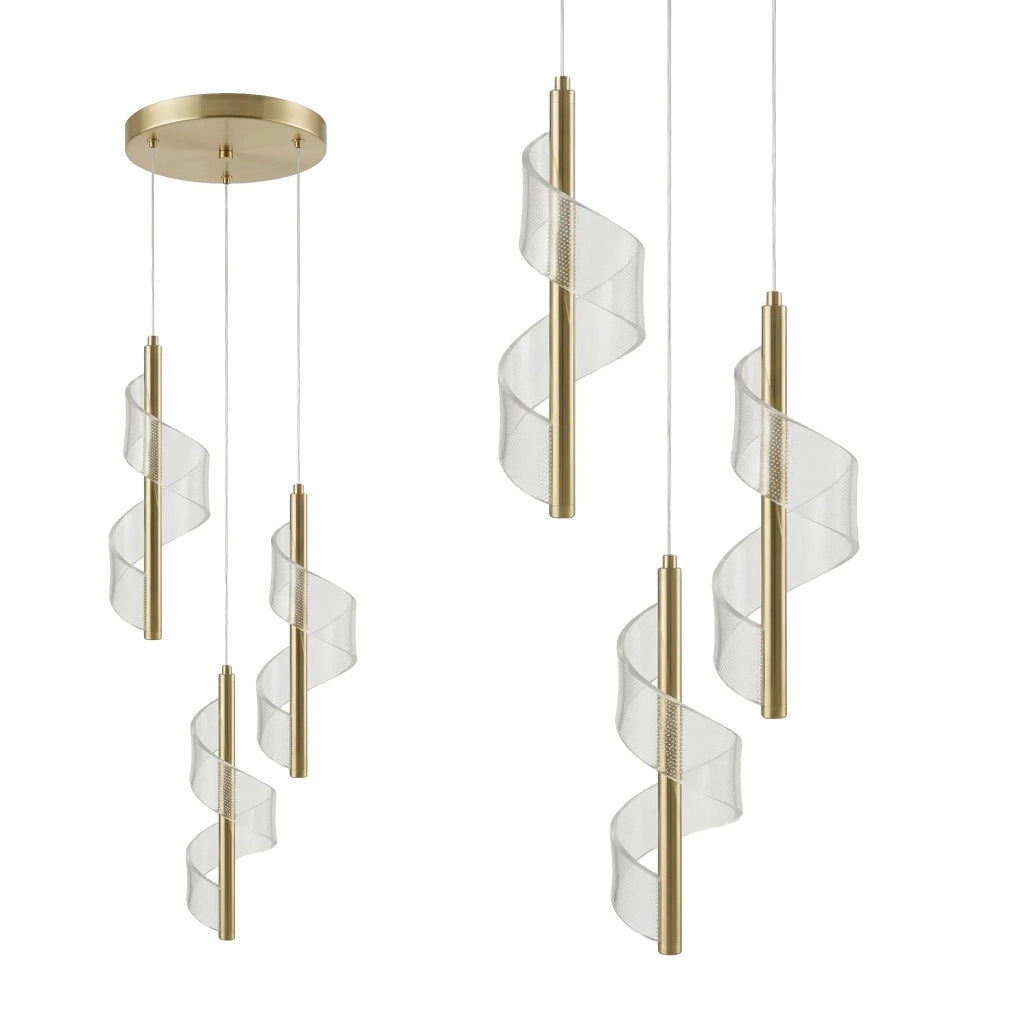 Lampada Led A Sospensione Da Soffitto G178-3cp Gold