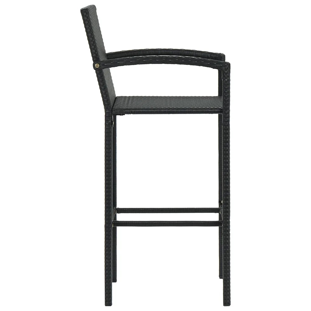 Sgabelli da Bar 4 pz in Polyrattan Nero 362584