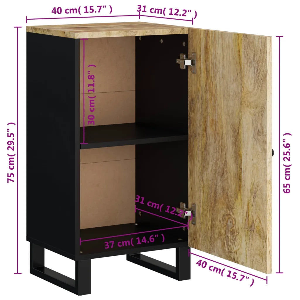 Credenza con Anta-Buffet-Armadio da cucina 40x31x75 cm in Legno Massello di Mango