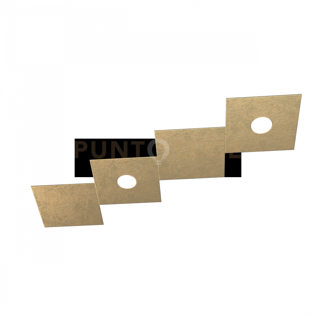ECCENTRIC APPLIQUE-PLAFONIERA 2 LUCI + 2 DECORATIVO FOGLIA ORO 1156-2L2D-FO