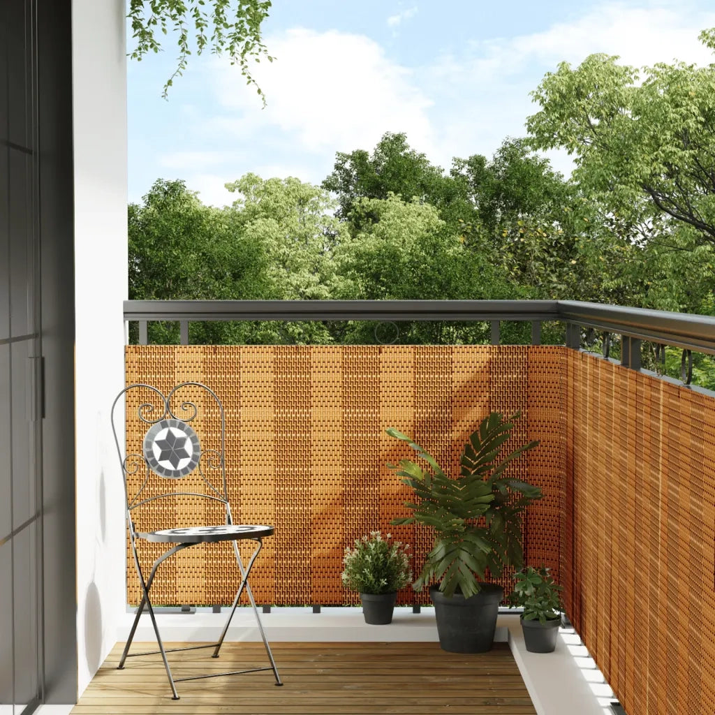 Paravento da Balcone Marrone Chiaro 500x100 cm in Polyrattan 156273