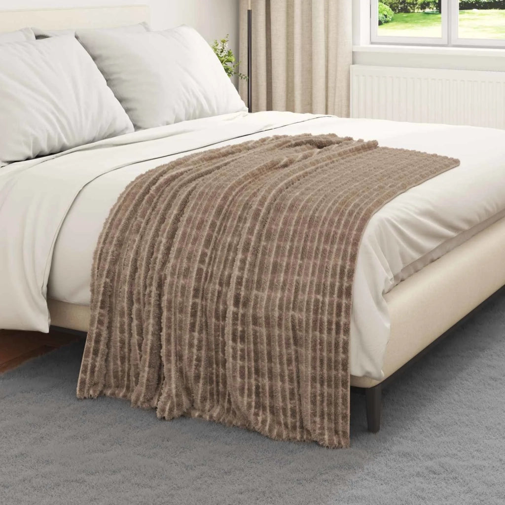 Coperte da Pile 6 pz Cammello 150 x 130 cm Panno