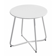 Tavolino Rotondo Ø45 Ferro Epoxy Bianco Moia