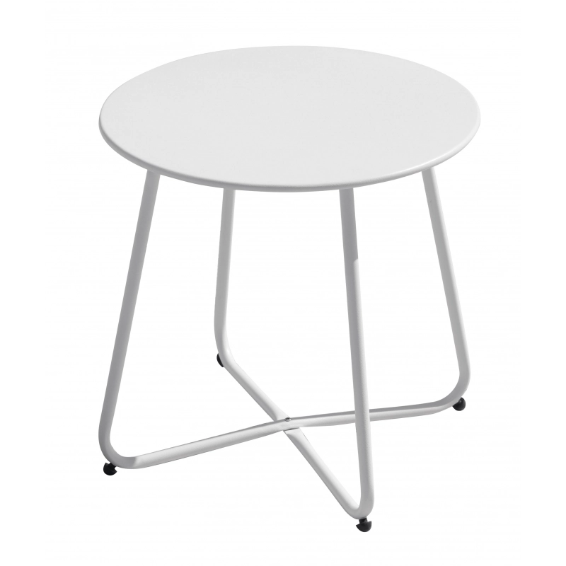Tavolino Rotondo Ø45 Ferro Epoxy Bianco Moia