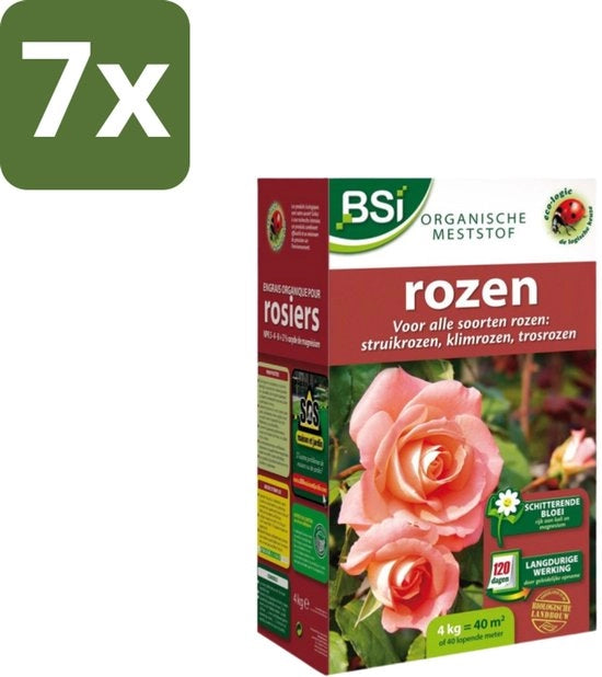 Meststof per Basi da Fiori - Fioritura Ricca e Crescita Forte - 4 kg (40 m²) - Confezione in Massa - 7 pezzi