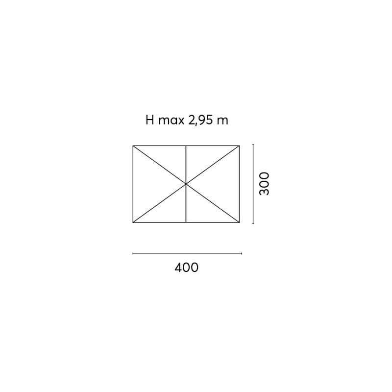 Ombrellone rettangolare MOIA da 3x4 mt grigio