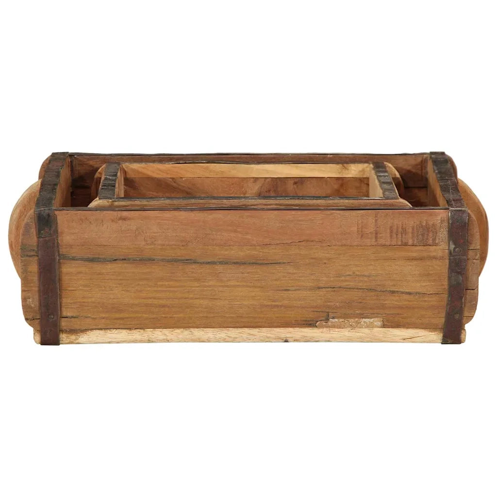 Vassoio 2 pz Marrone 29 x 31 x 10 cm Legno Recuperato Massello CFW8413968