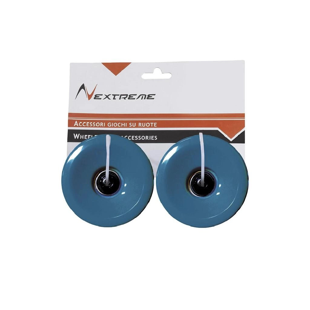Coppia ruote azzurre 70x50mm PU con cuscinetti ABEC7 per longboard drop