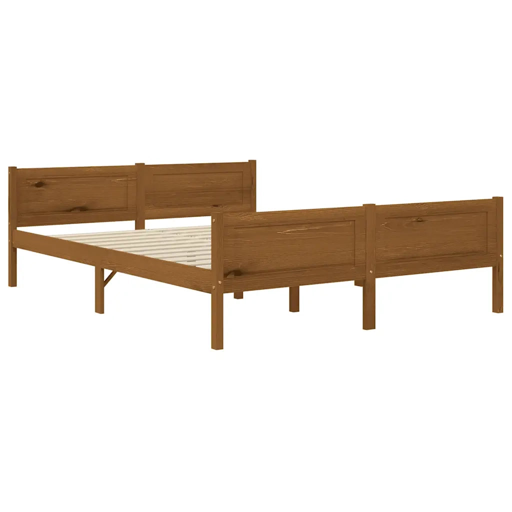 Giroletto in Legno Massello di Pino Marrone Ambrato 140x200 cm 322113