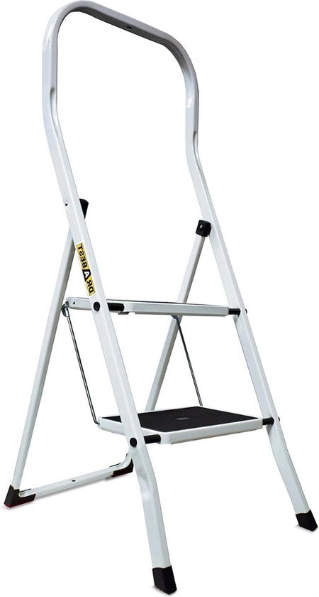 Scala a doppia rampa in acciaio per cucina - Antiscivolo - Capacità di carico 150 kg