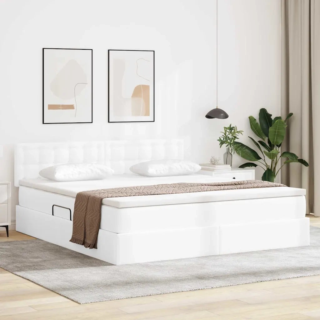 Letto con contenitore e LED con led Bianco Puro 180 x 200 cm 3371042