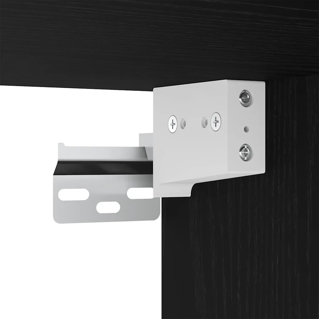 Mobile per scarpe-Scarpiera Rovere Nero 32 x 35 x 70 cm Legno multistrato