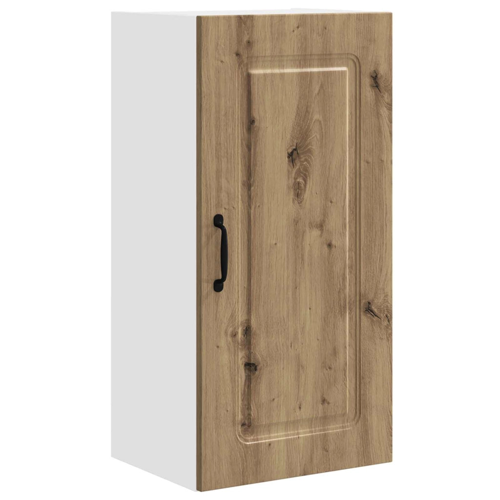 Mobile da cucina rettangolare moderno con ampio spazio contenitivo 40 x 31 x 80 cm realizzato in legno di rovere composito finitura artigianale 02_0053712