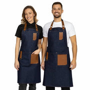 Cucina adattabile con tasche - Dettagli in materiale ecologico - 100% cotone - Adatto per la ristorazione - Ideale per baristi - Grembiule da cucina