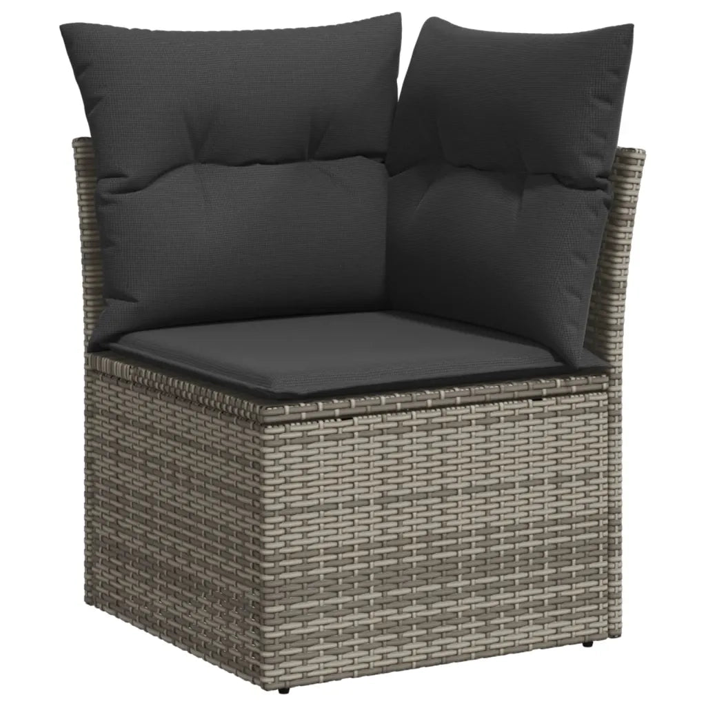 Set Divani da Giardino 11 pz con Cuscini in Polyrattan Grigio 3228111