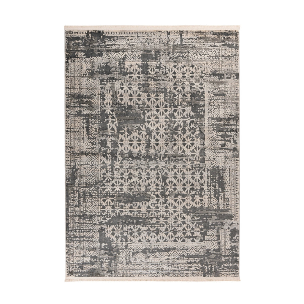Tappeto Vintage Adela in Grigio e Blu 80x150 cm