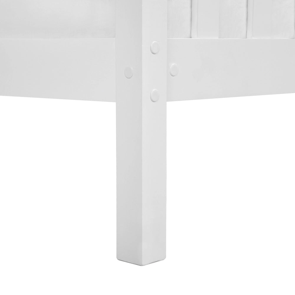 Letto matrimoniale in legno di pino bianco 180 x 200 cm Super King Size a doghe
