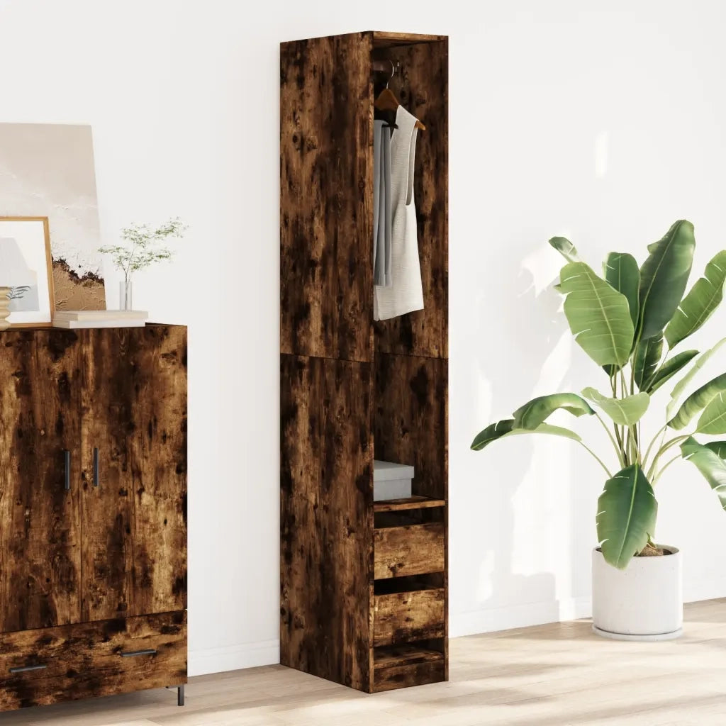 Armadio Rovere Fumo 30x50x200 cm in Legno Multistrato