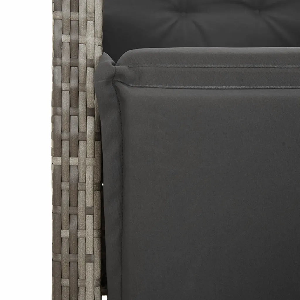 Set da Pranzo da Giardino 7 pz con Cuscini in Polyrattan Grigio 3212567