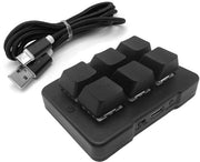 Tastiera Bluetooth Universale con Sensore PC, Macroprogrammazione, 6 Tasti, Modalità Tri-Mode, Tastiera da Ufficio e Gaming