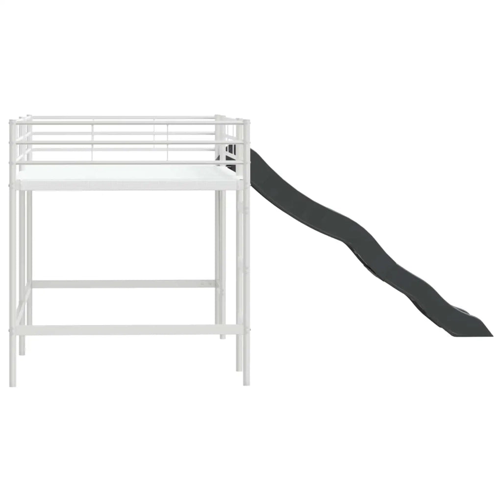 Letto loft per bambini con scivolo Bianco e Antracite 42020785