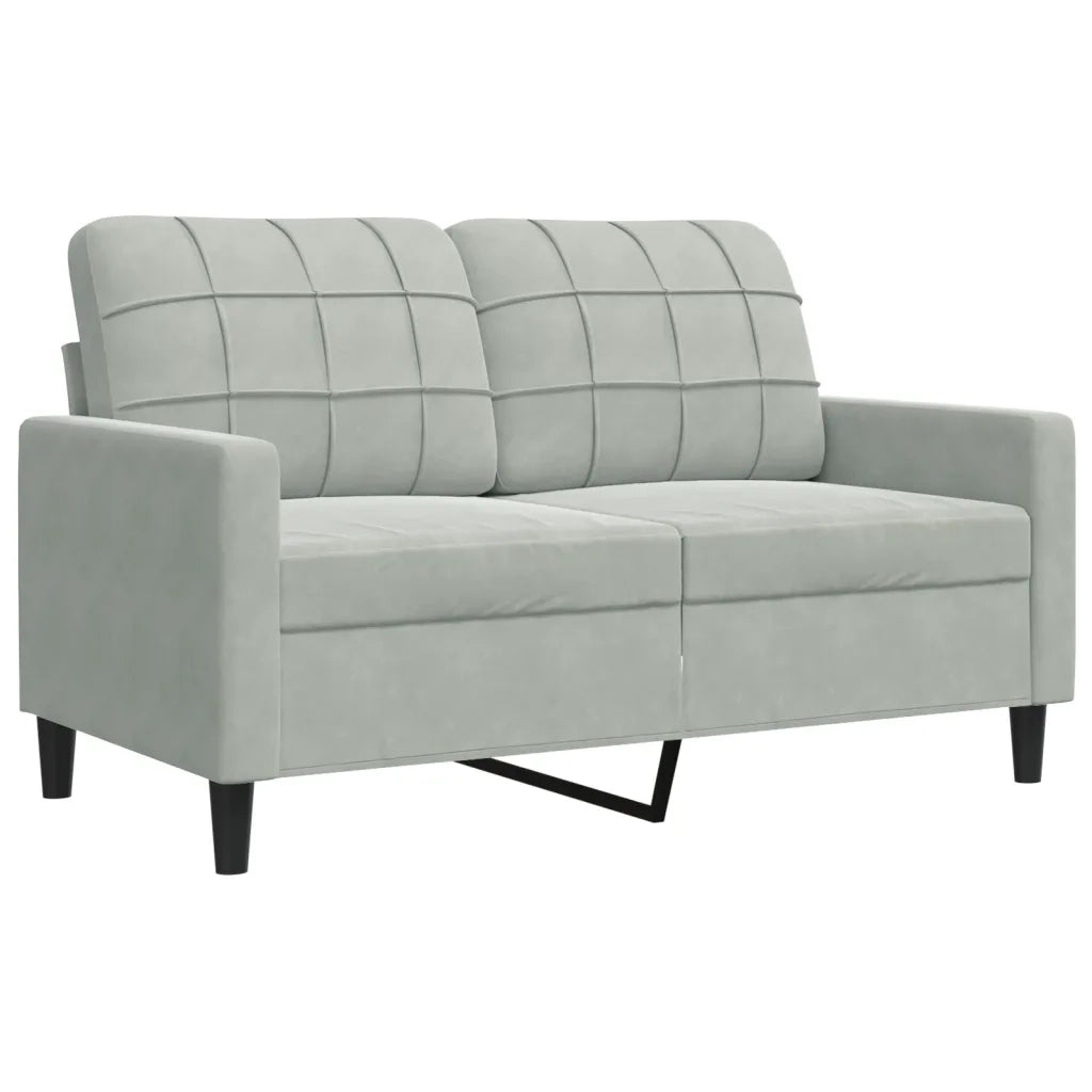 Set di Divani 2 pz con Cuscini Grigio Chiaro in Velluto 3278391