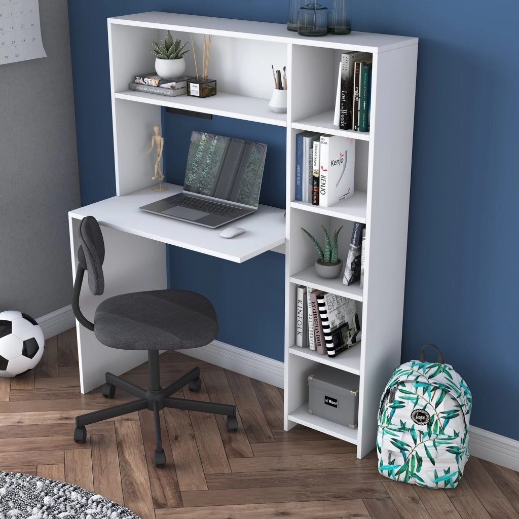 Scrivania in legno "Haham" 113 x 40 x 142 cm - Bianco