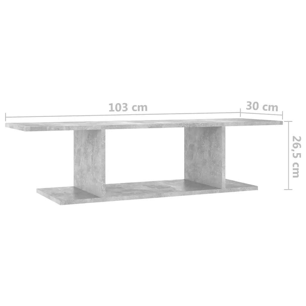 Mobile TV a Parete | Armadietto TV | Mobile Porta TV Grigio Cemento 103x30x26,5 cm