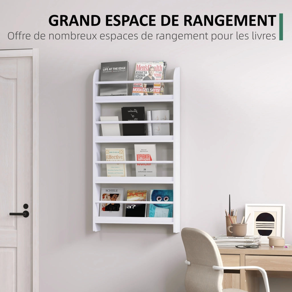 Libreria a muro ¨C Minimal ¨C bianco 59x12x113 cm