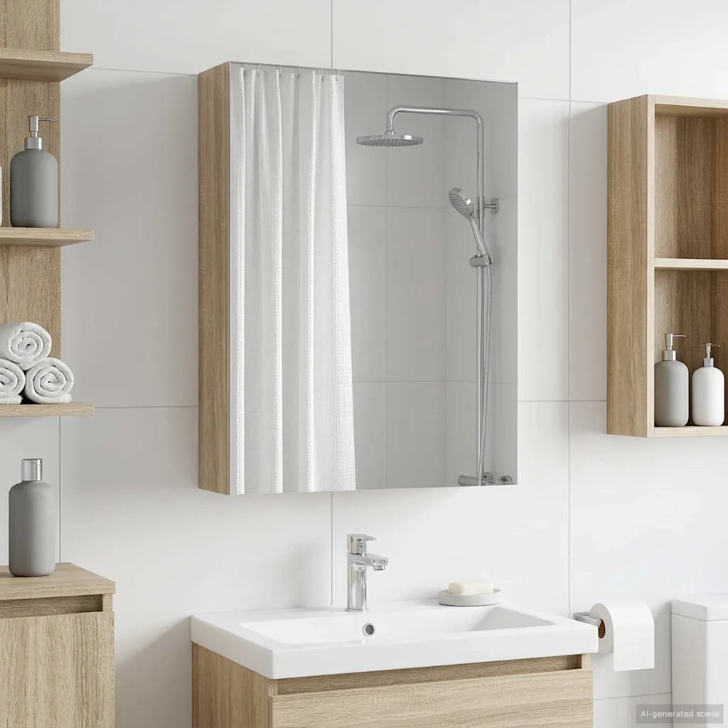 Mobiletto per specchio da bagno Rovere Sonoma 50 x 14,5 x 70 cm 889041
