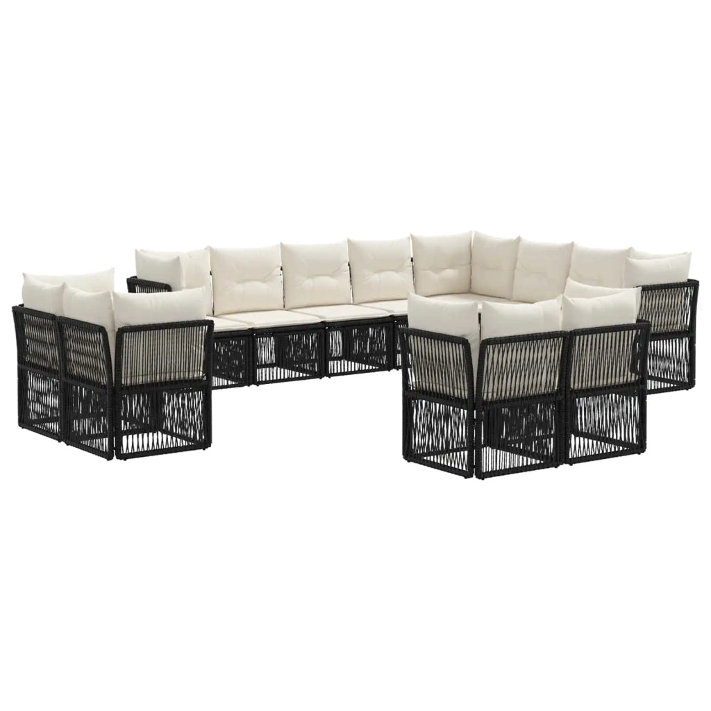 Set Divano da Giardino 12 pz Nero polyrattan 3434428