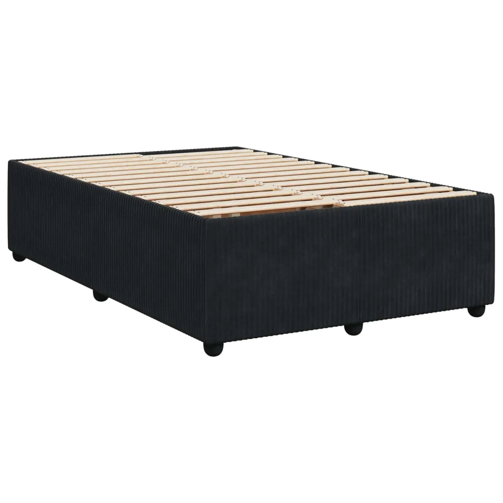 Letto Box Spring LED con Materasso Nero 120 x 190 cm Velluto 3456031