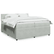 Giroletto a Molle con Materasso Grigio Chiaro 200x200cm Velluto 3287824