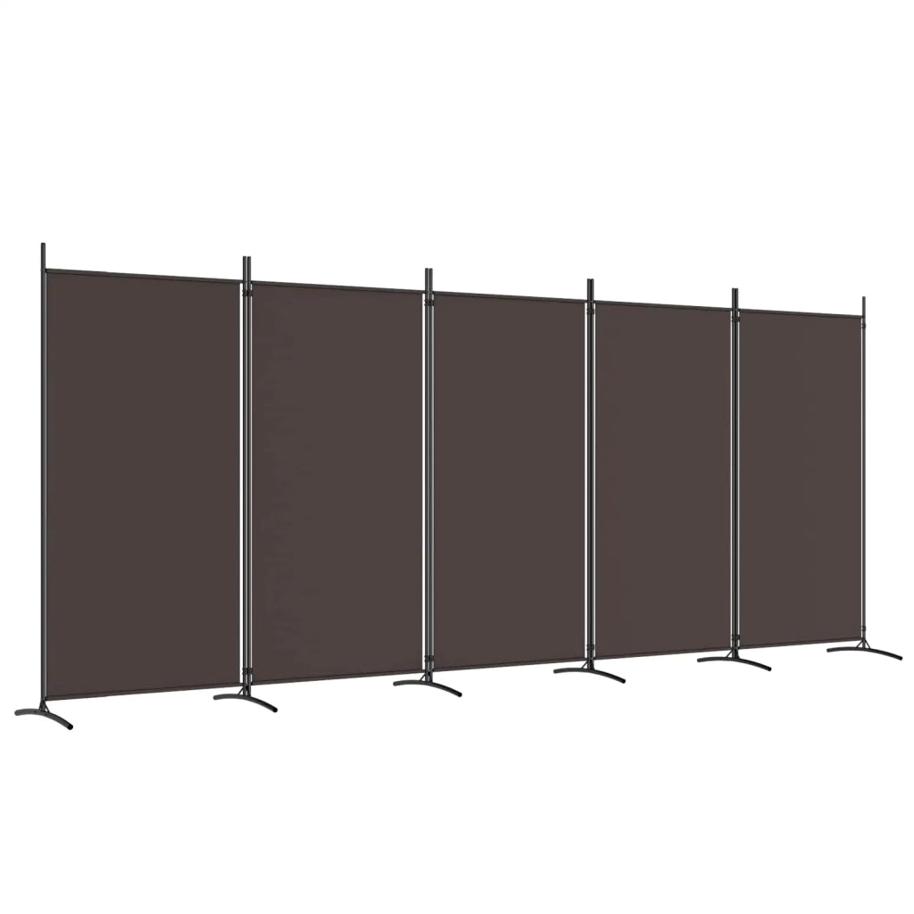 Divisorio a 5 Pannelli Marrone 433x180 cm in Tessuto 350267