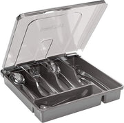 Scatola per Cibi in Plastica con Coperchio - 5 Compartimenti - Organizzatore Multifunzionale per Cucina, Campeggio Esterno - 30 * 30 * 7cm - Nero