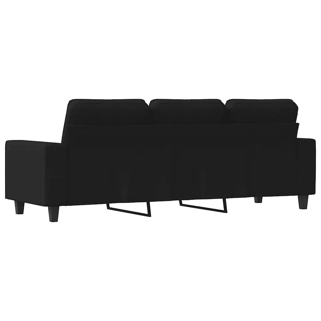 Divano a 3 Posti-Sofa 3 Posti Nero 180 cm in Tessuto 662236