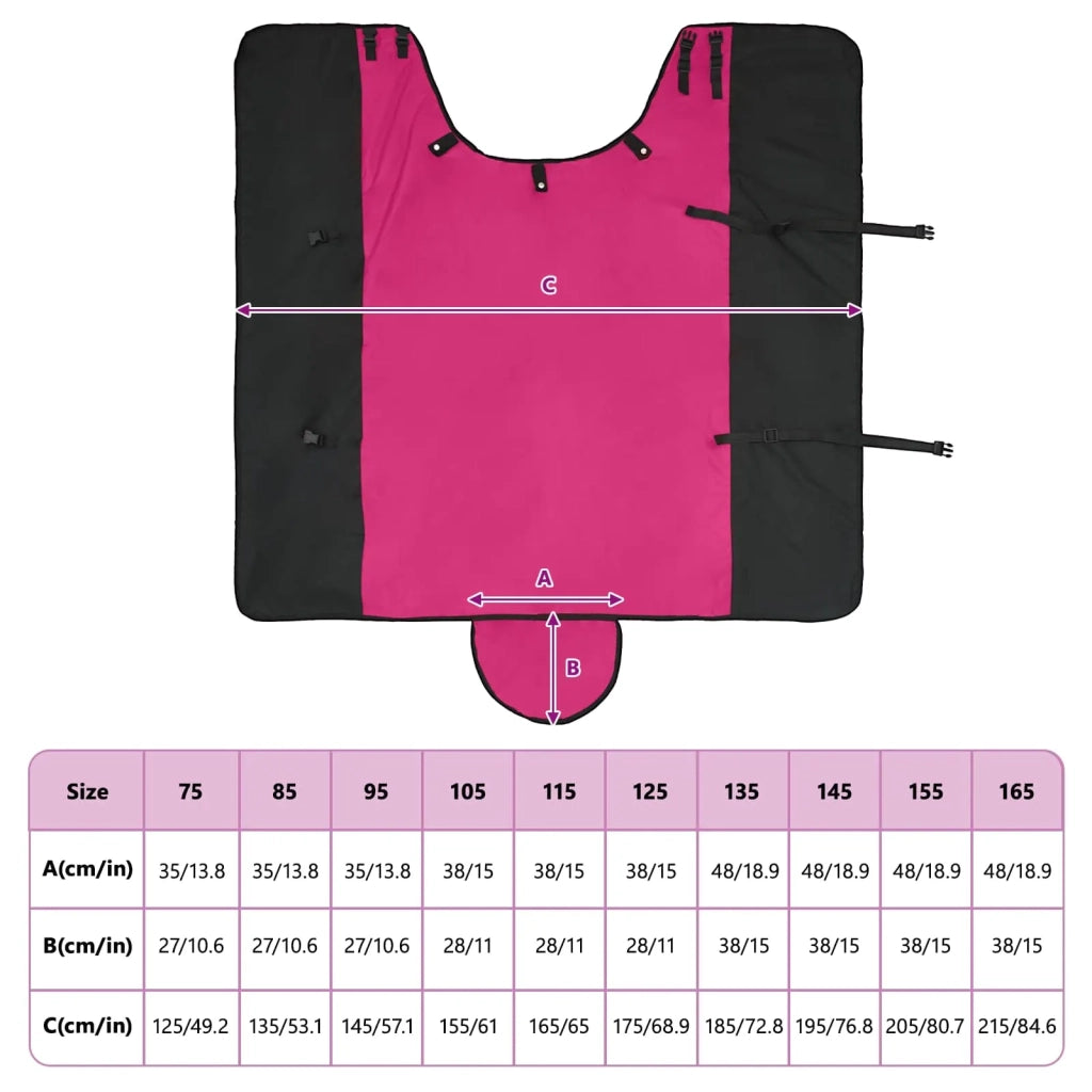 Coperta per Cavalli Rosa e Nero 155 cm Poliestere CFW1051465