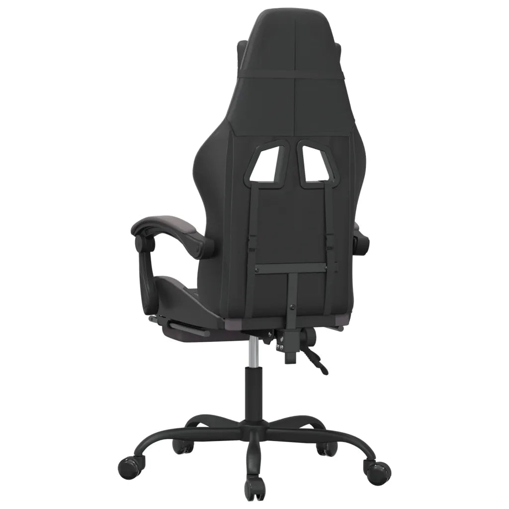 Sedia da Gaming | Sedia da e-sports Girevole Poggiapiedi Nero e Grigio Similpelle