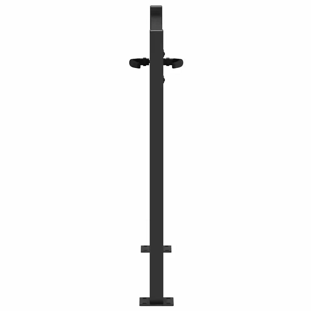 Cancello da giardino con blocco Nero 110 x 105 cm 42015889