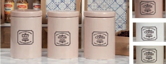 1 Barattolo contenitore da cucina in ceramica theia 9 x 13 cm 3 Colori