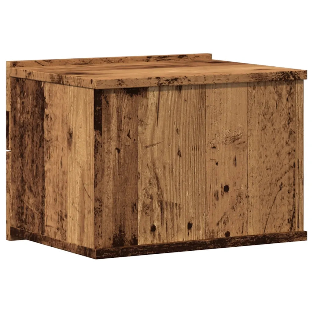 Comodini a Muro 2 pz Legno Antico 40x32x30 cm 855945