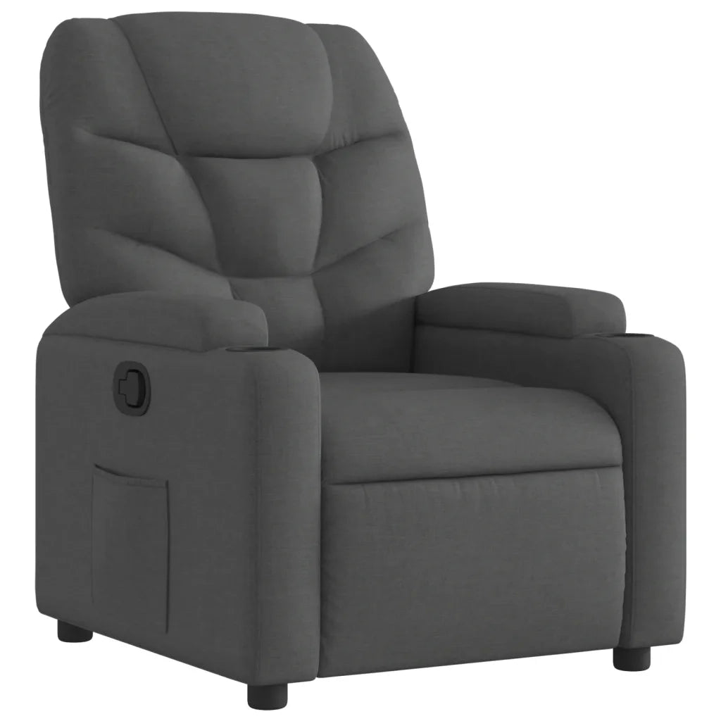 Poltrona reclinabile in tessuto grigio scuro 372442