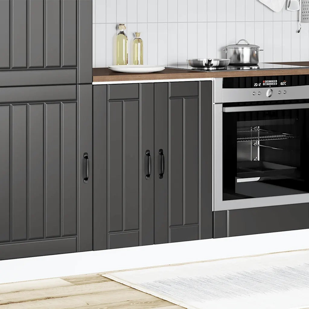 Mobile Base Lavello Lucca Nero in Legno Multistrato 853678