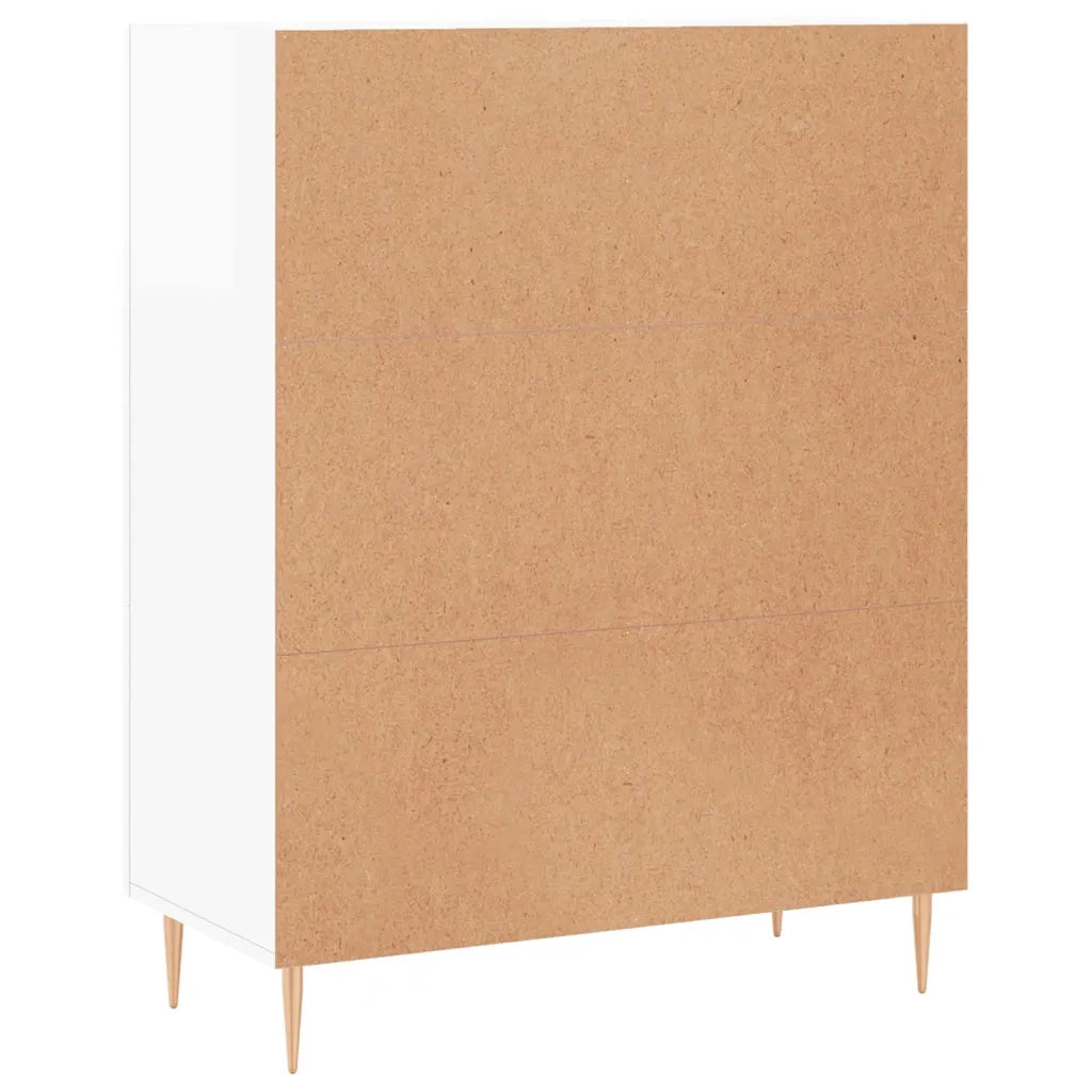Credenza-Buffet-Armadio da cucina 69,5x34x90 cm in Legno Multistrato Bianco Lucido 460396